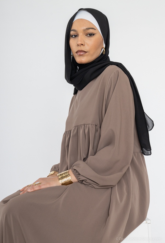 Abaya longue en soie de Médine ref: 2326 pk