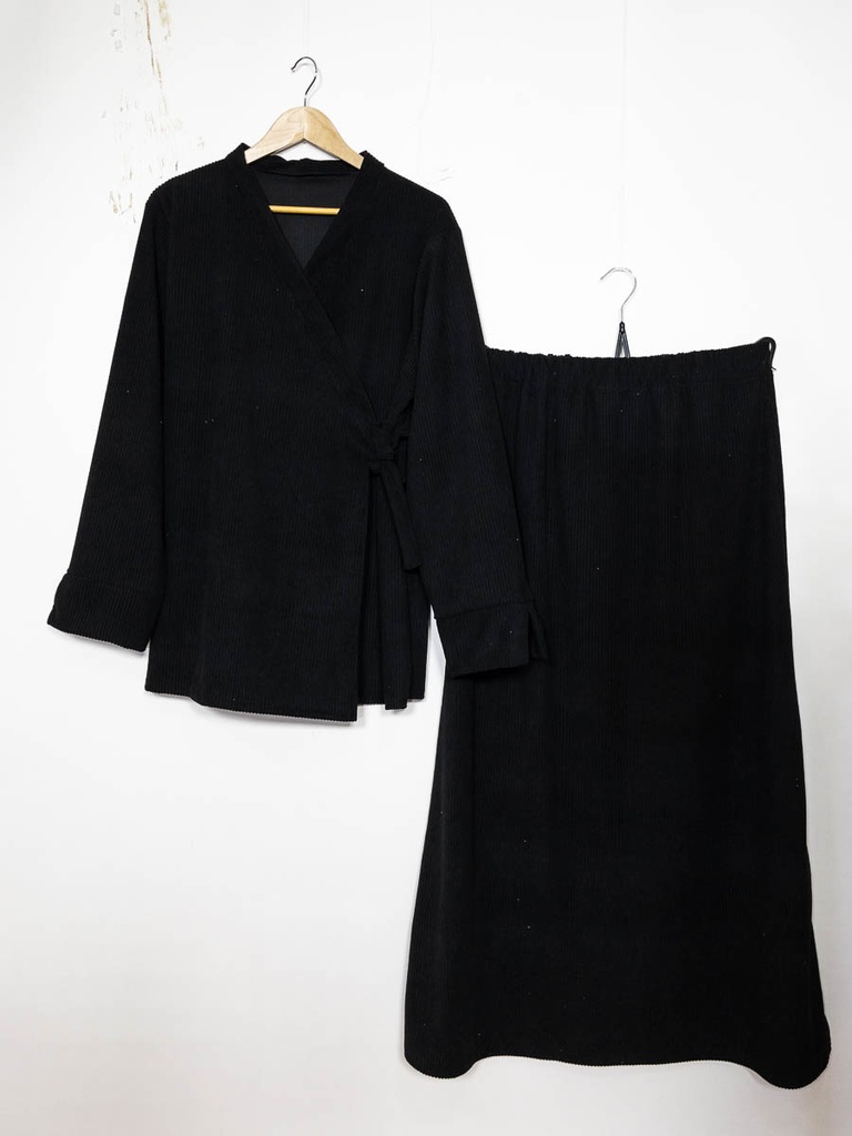 Ensemble côtelé REF: EN2385-JU-Côtelé (Noir)