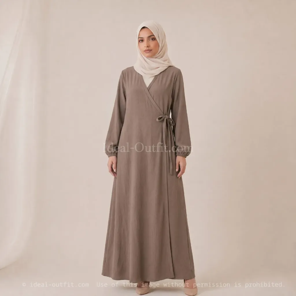 Robe abaya porte feuille ref:Ro2372jazz