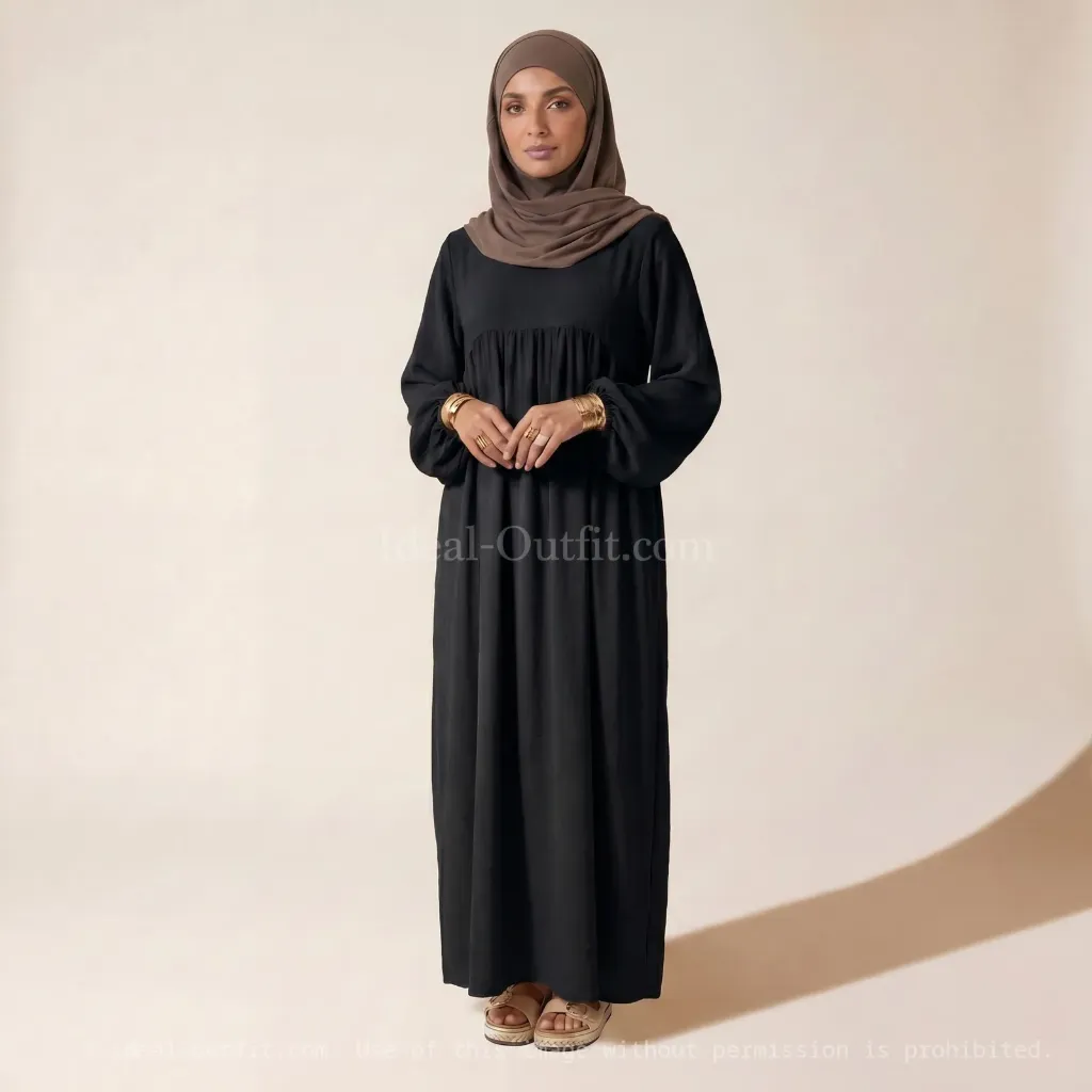 Abaya longue en soie de Médine REF: RO2379PK