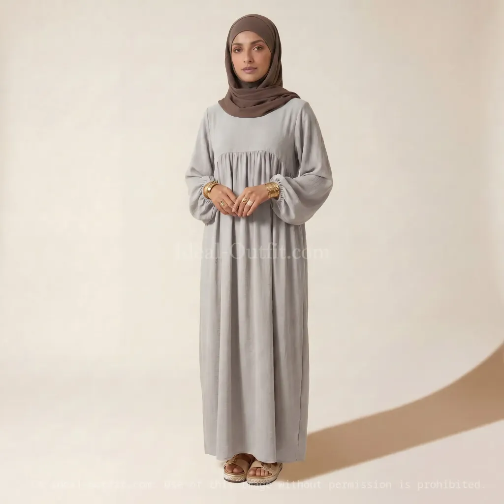 Abaya longue en soie de Médine REF: RO2379PK