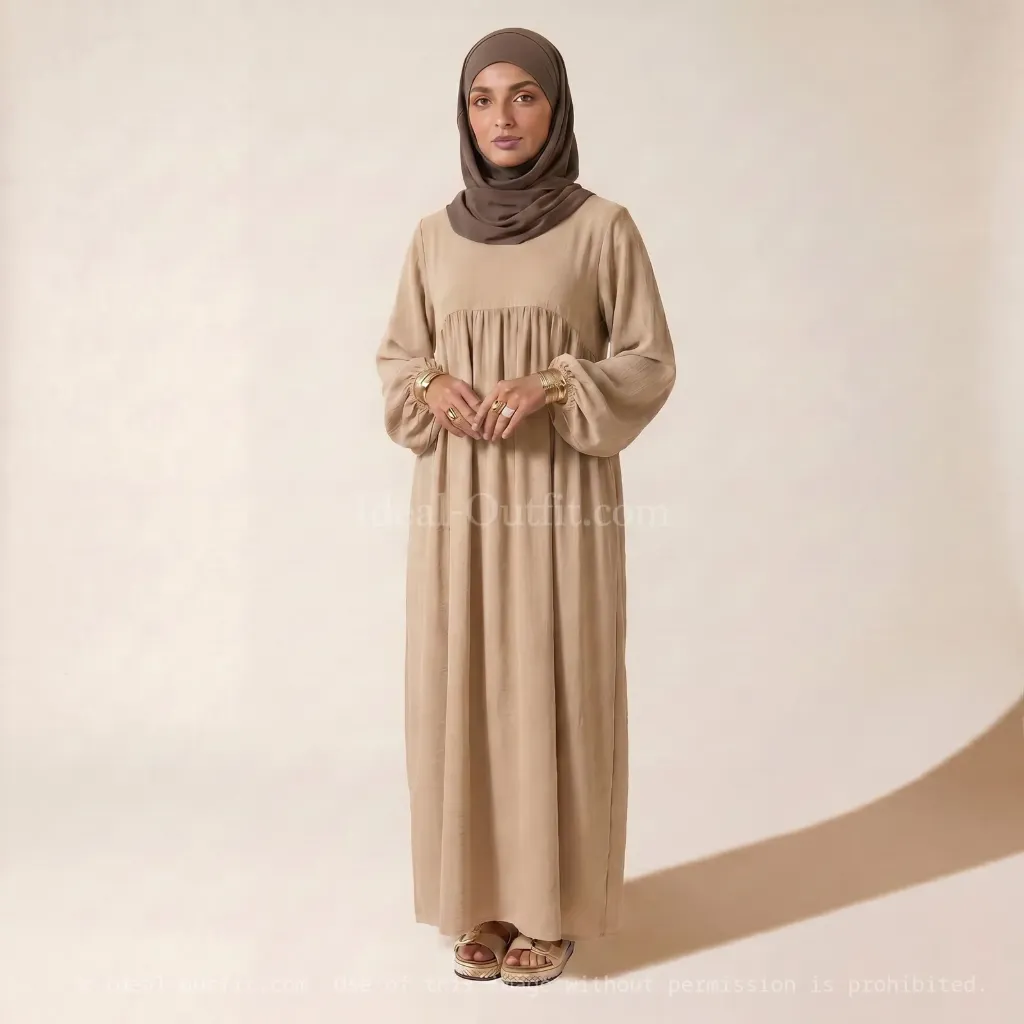 Abaya longue en soie de Médine REF: RO2379PK