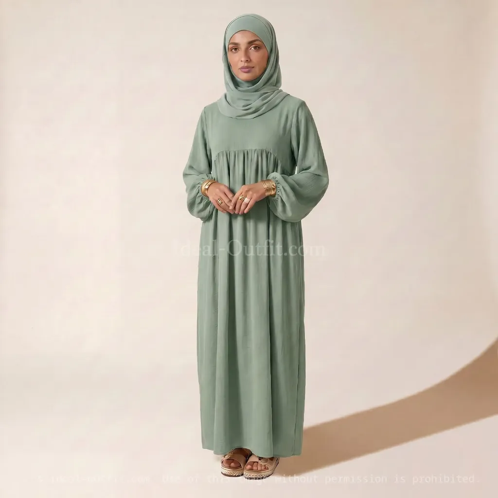 Abaya longue en soie de Médine REF: RO2379PK