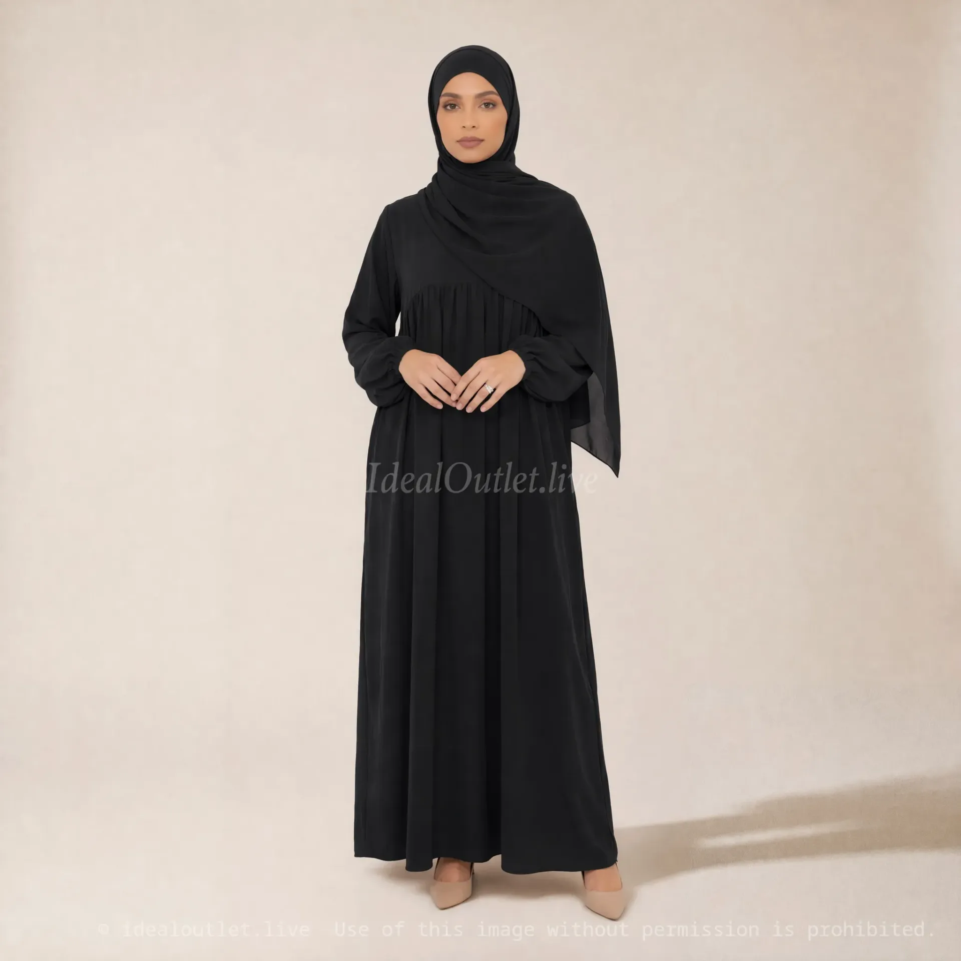 Abaya longue en soie de Médine REF: RO2326PK