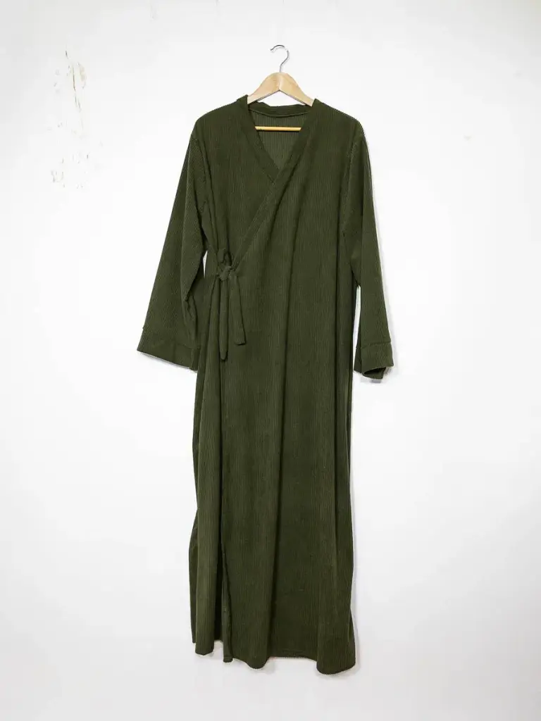 Robe abaya ref:Ro2500velcot velours côtèle
