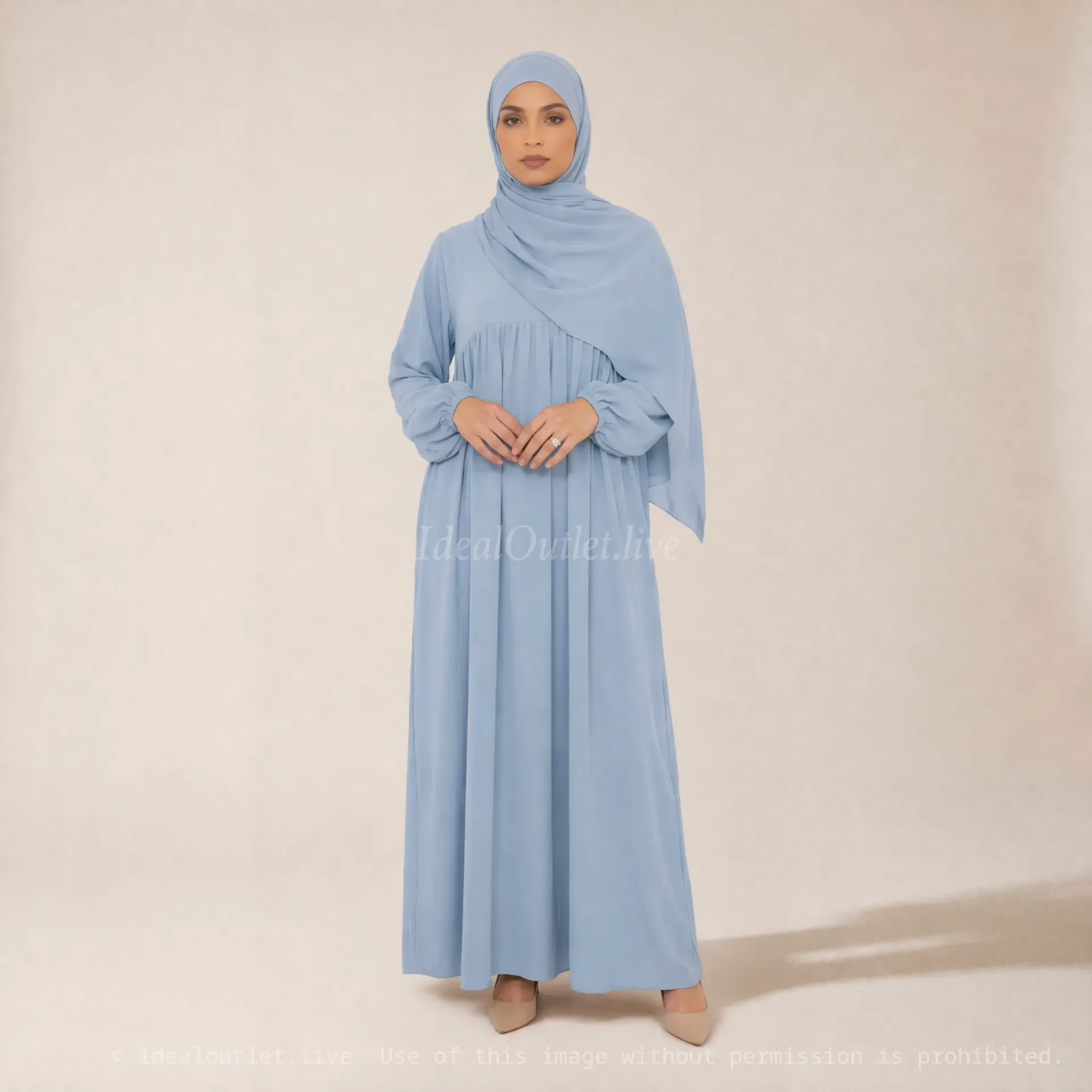 Abaya longue en soie de Médine REF: RO2326PK