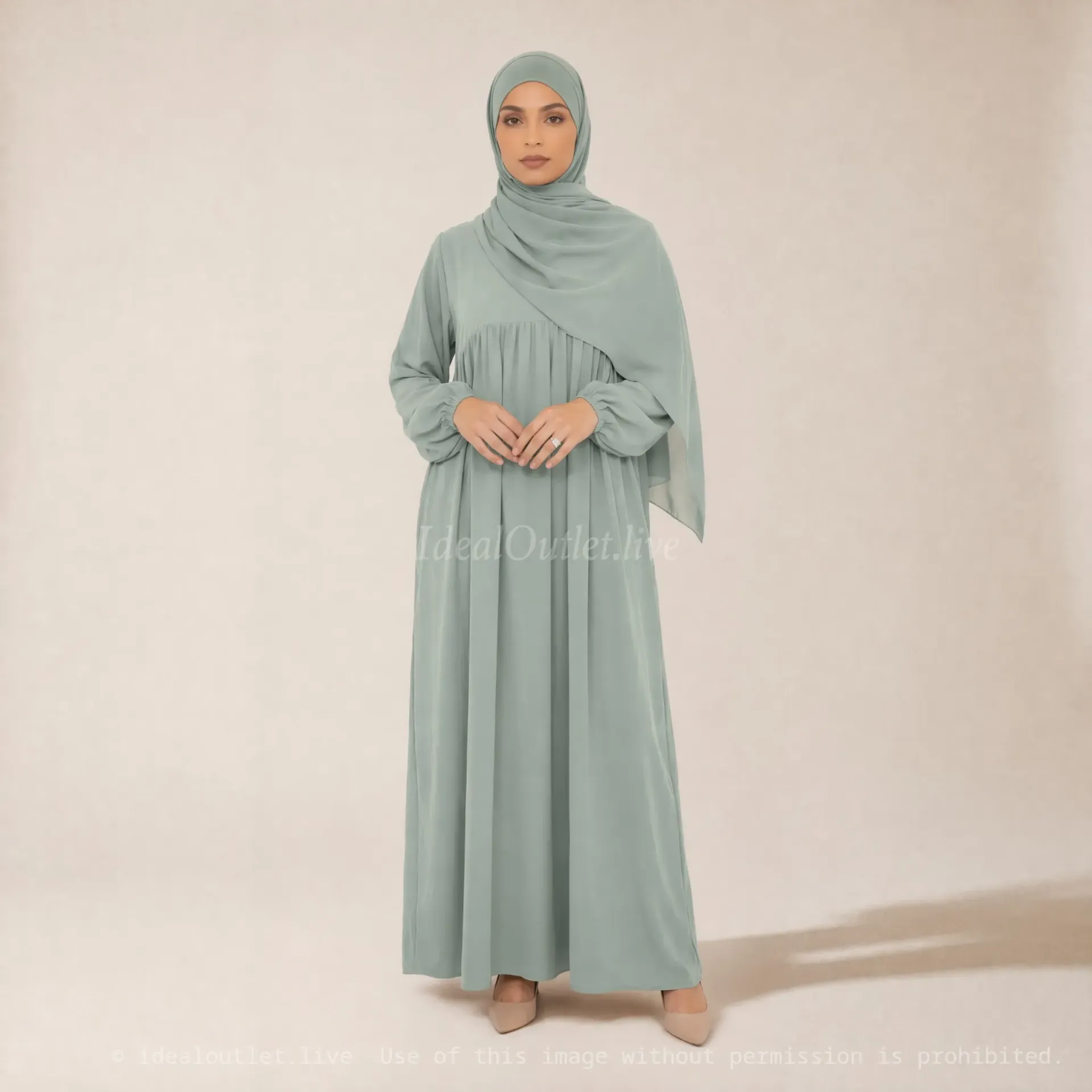 Abaya longue en soie de Médine REF: RO2326PK