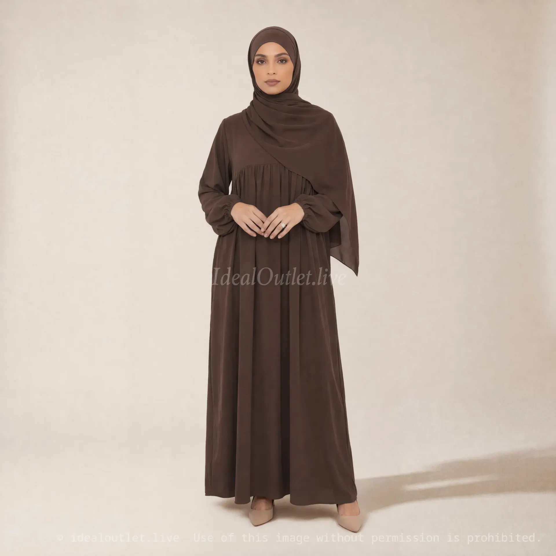 Abaya longue en soie de Médine REF: RO2326PK
