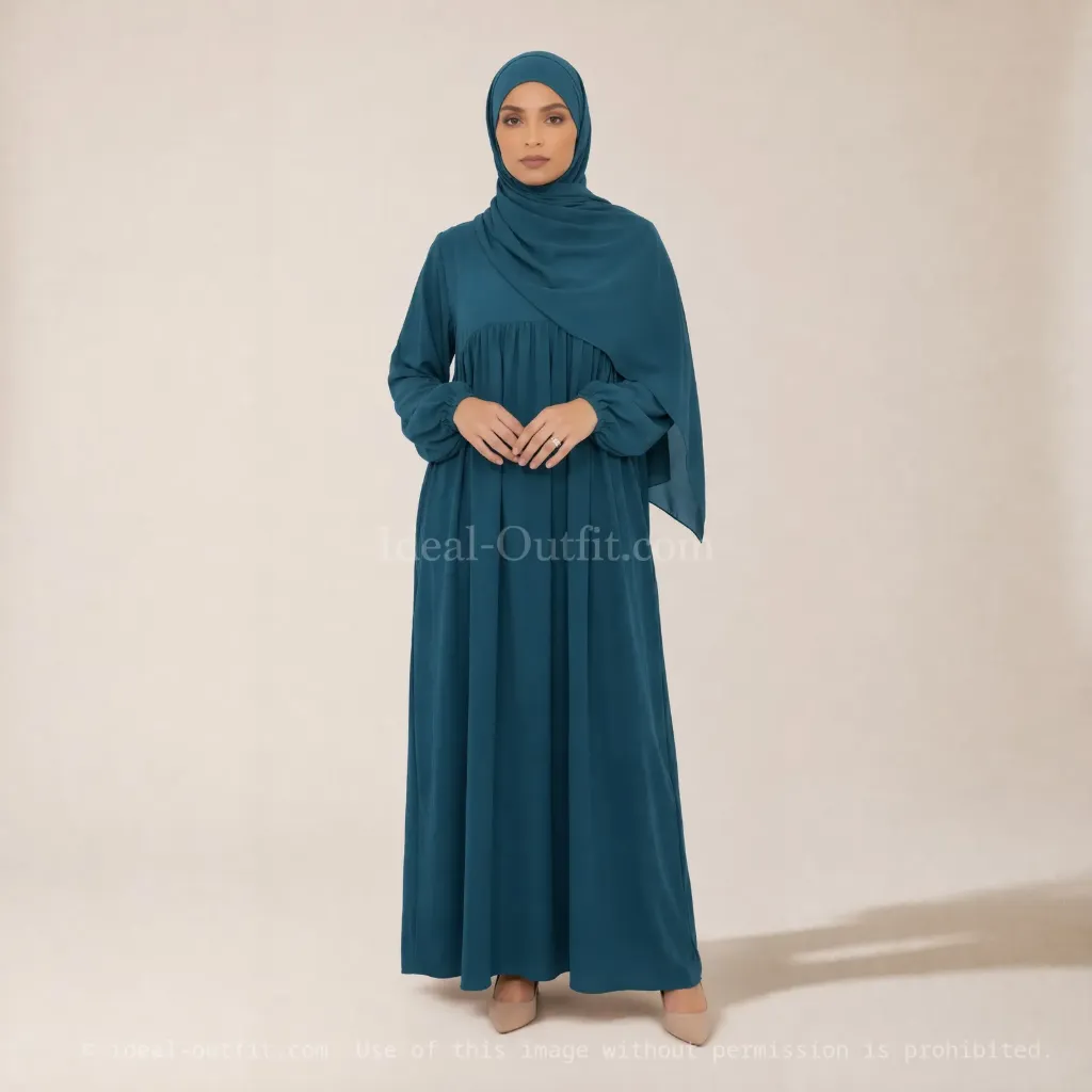Abaya longue en soie de Médine REF: RO2326PK
