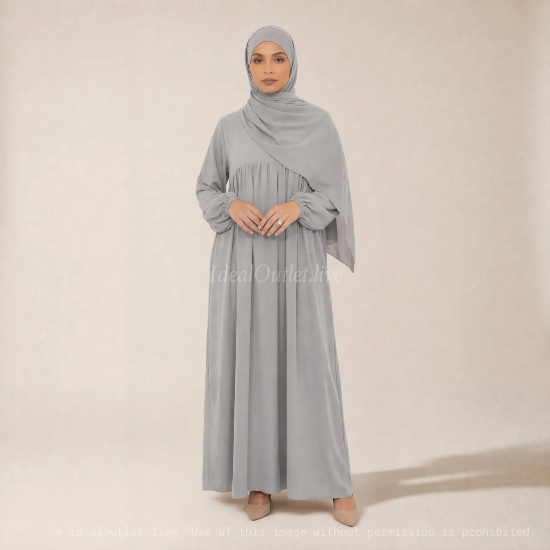 Abaya longue en soie de Médine REF: RO2326PK