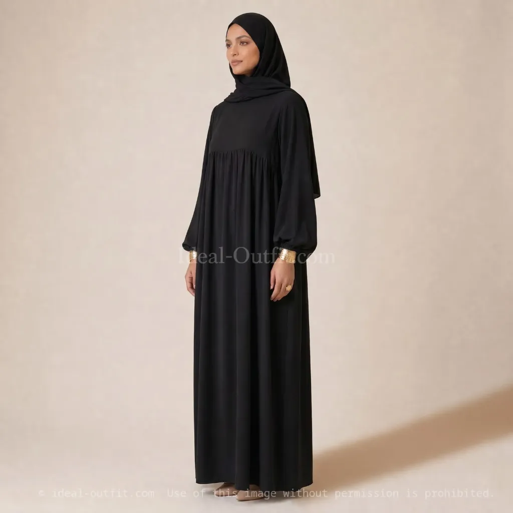 Abaya longue en soie de Médine REF: RO2379PK