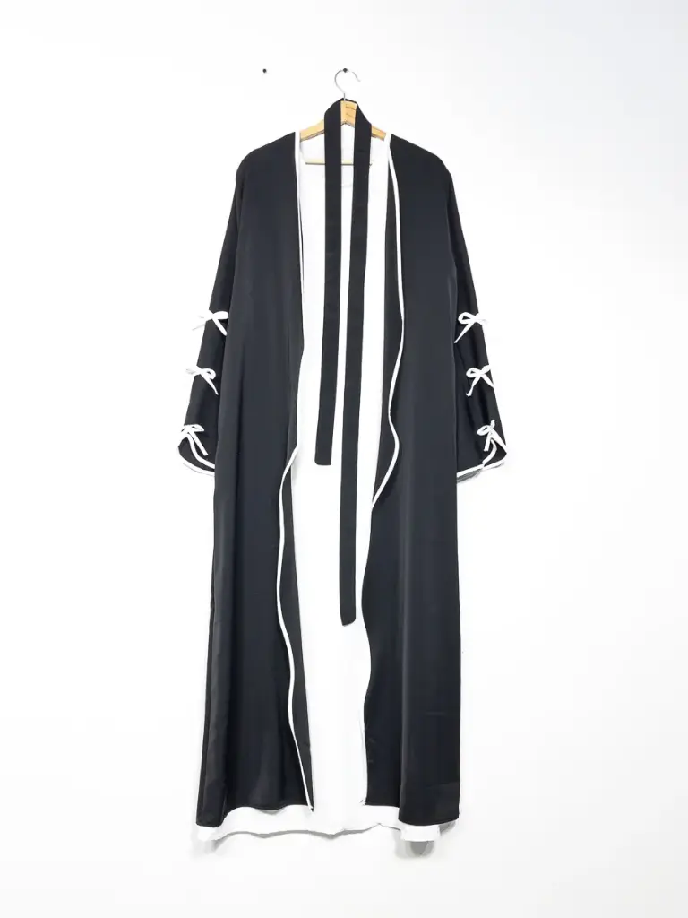 Ensemble kimono et sous abaya REF: EN2507+2353bpk (Noir)