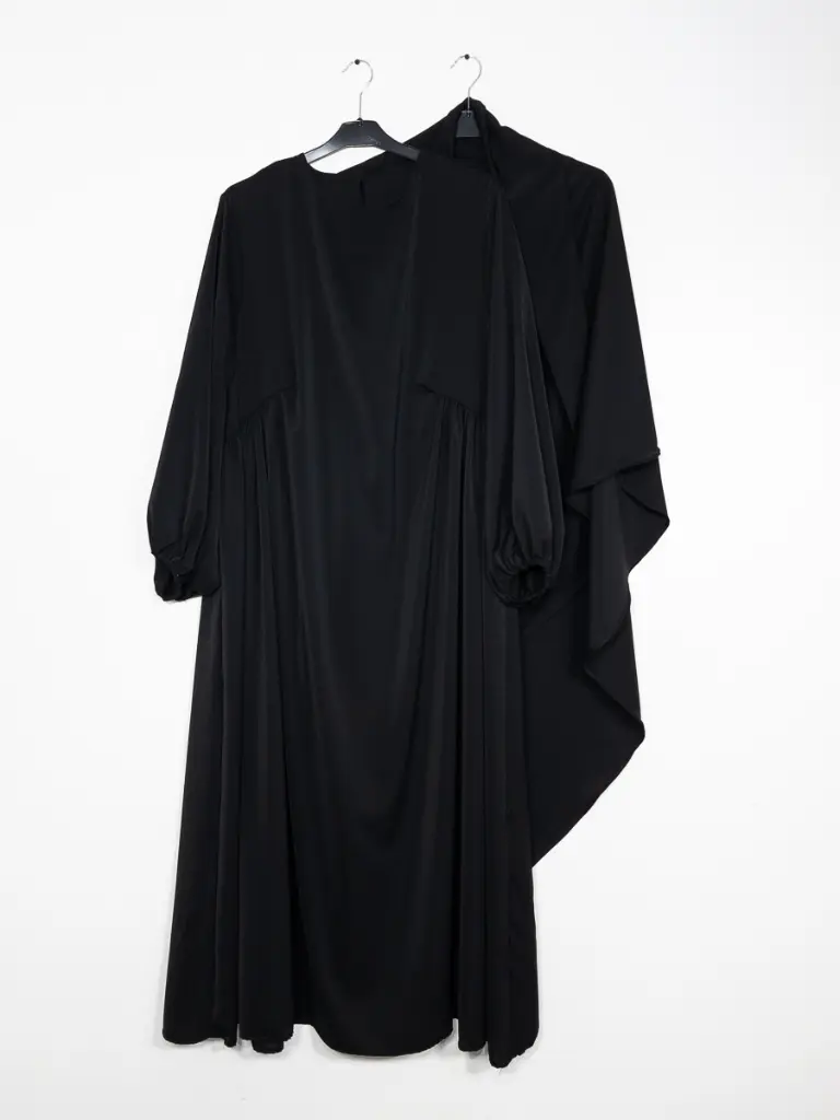 Ensemble 2 pièces en Soie de Médine REF: En2509+2510pk (Noir)