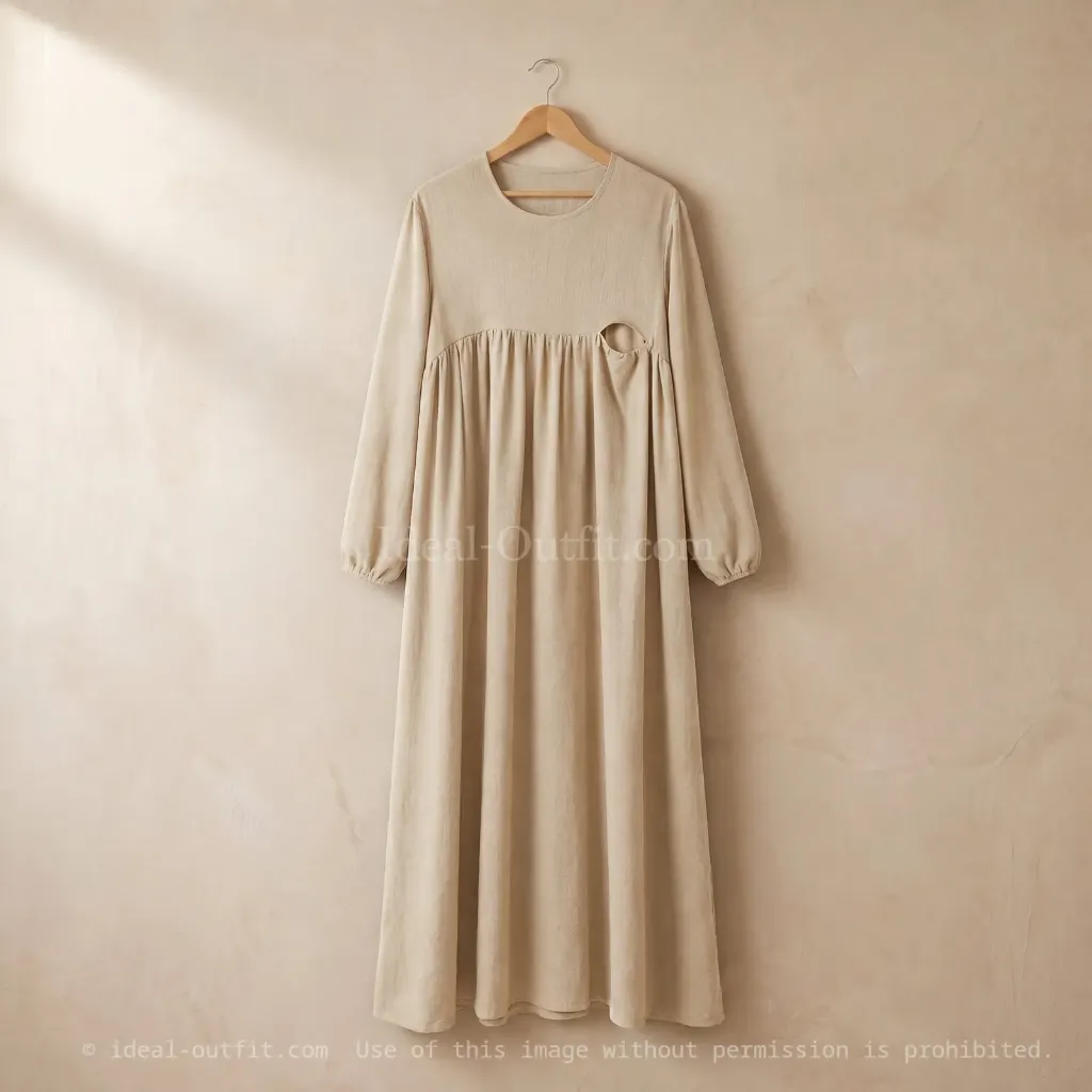 Abaya d'allaitement en jazz ouverture zip REF:RO2512JAZZ