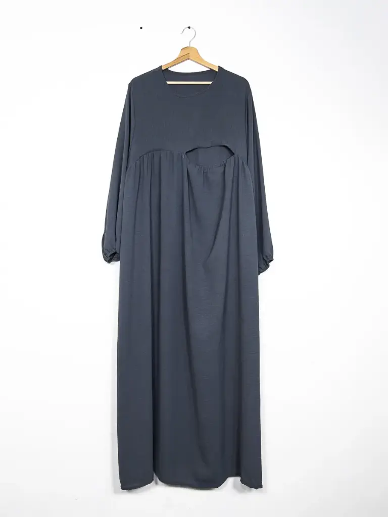 Abaya d'allaitement en jazz ouverture zip REF:RO2512JAZZ