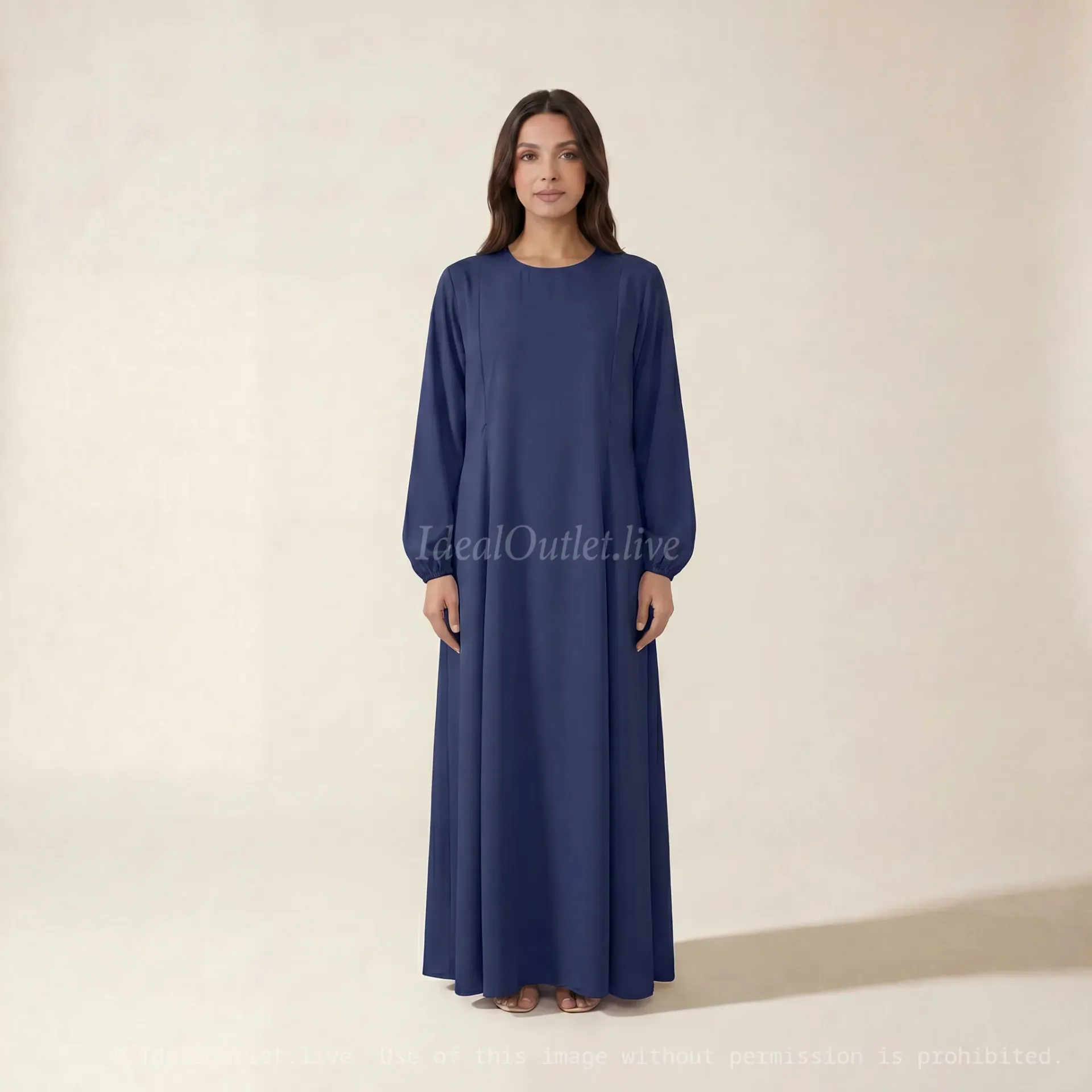 Abaya d'allaitement en soie de médine ouvertures zip REF:RO2508PK