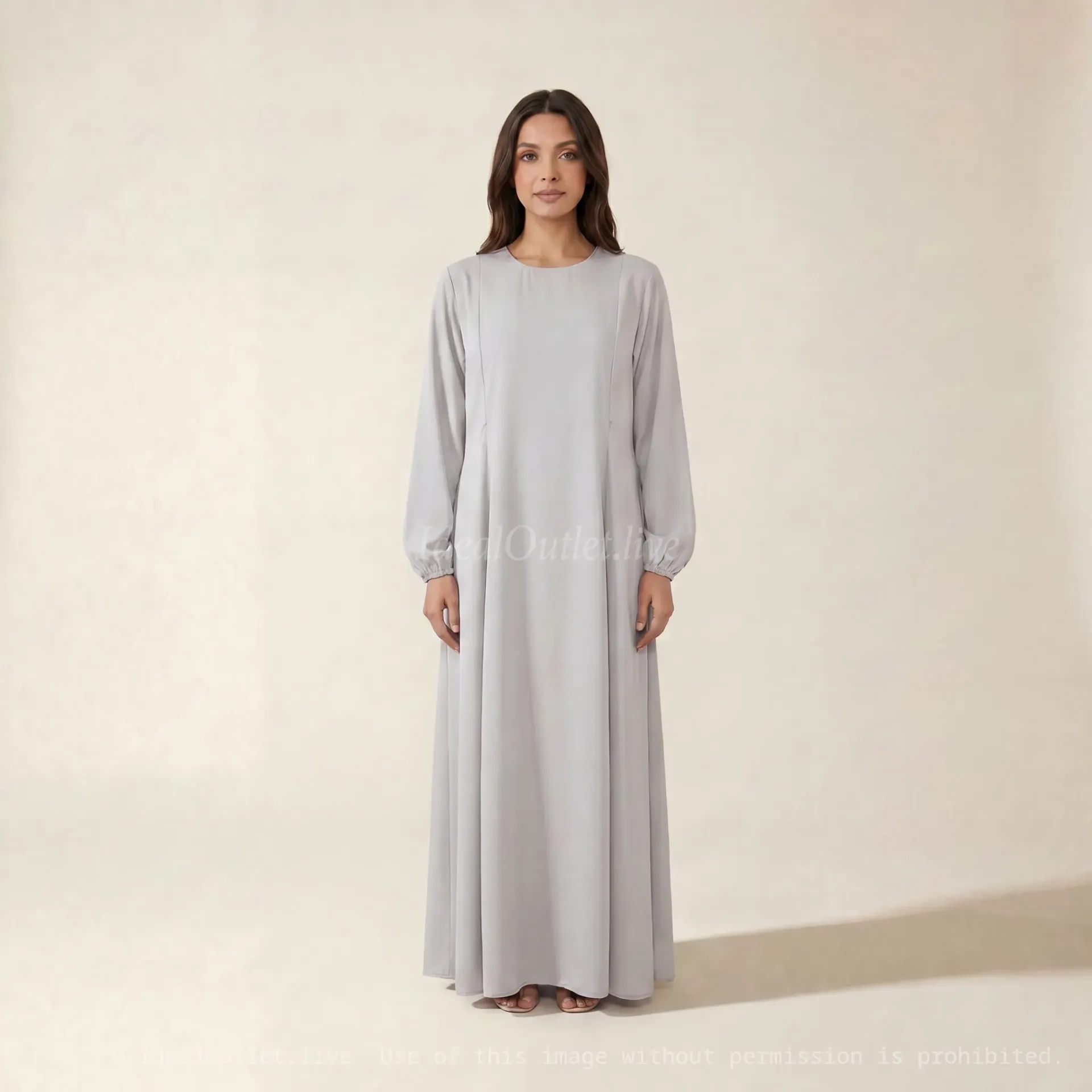 Abaya d'allaitement en soie de médine ouvertures zip REF:RO2508PK