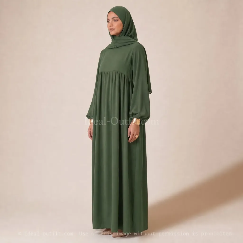 Abaya longue en soie de Médine REF: 2379PK
