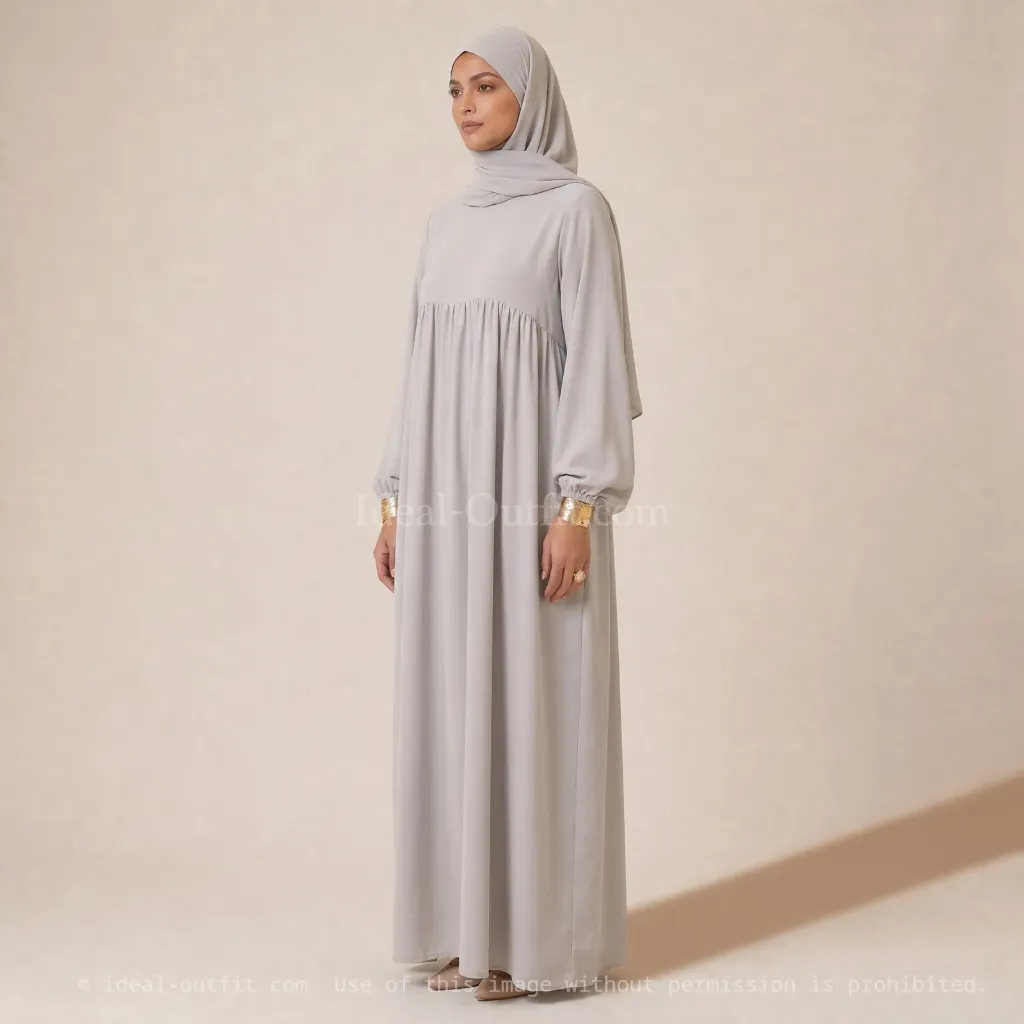Abaya longue en soie de Médine REF: RO2379PK