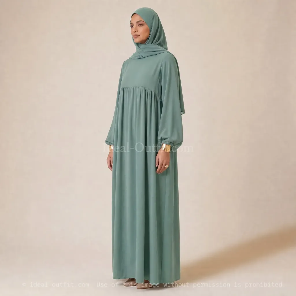 Abaya longue en soie de Médine REF: 2379PK