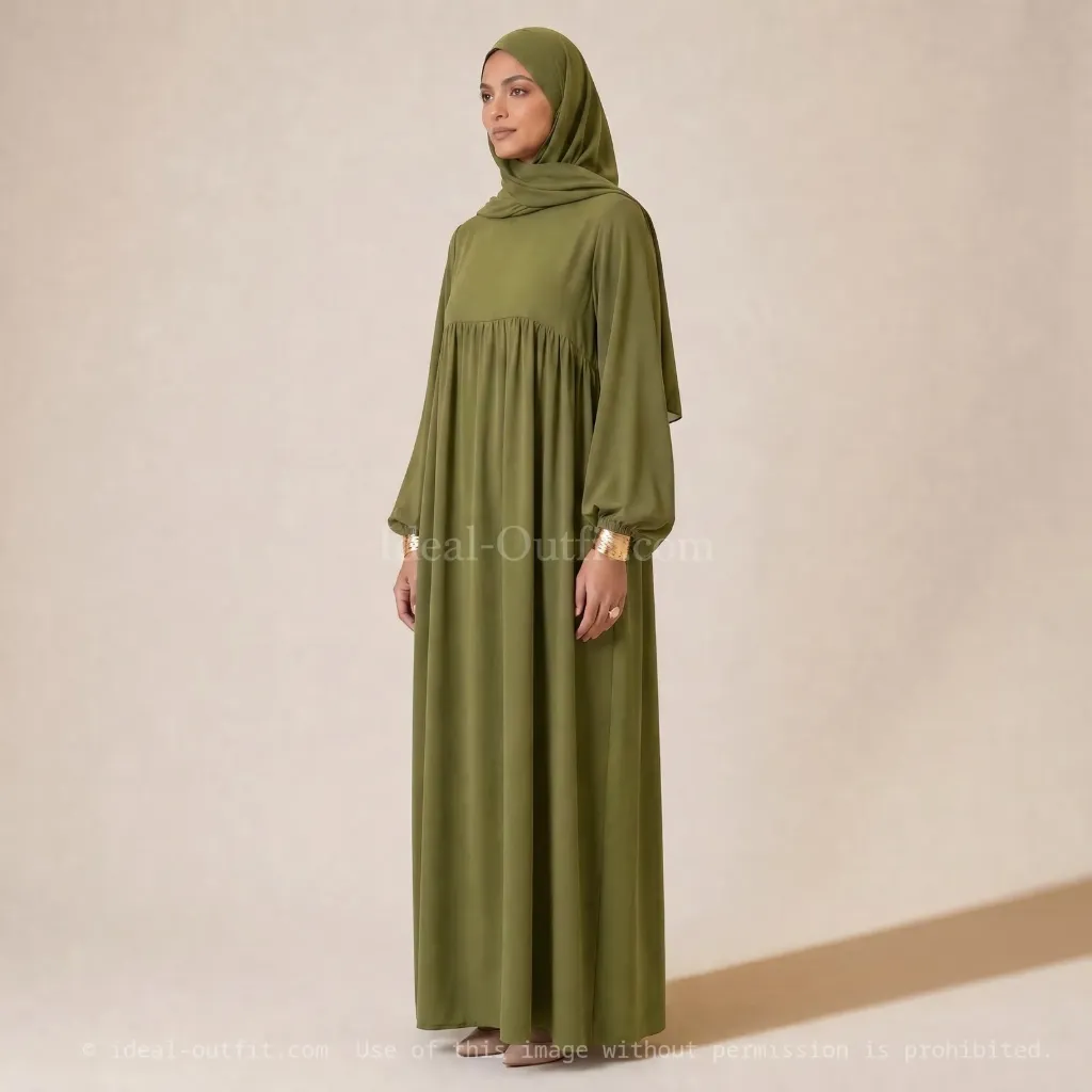 Abaya longue en soie de Médine REF: RO2379PK
