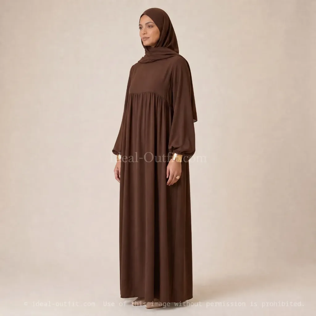 Abaya longue en soie de Médine REF: RO2379PK