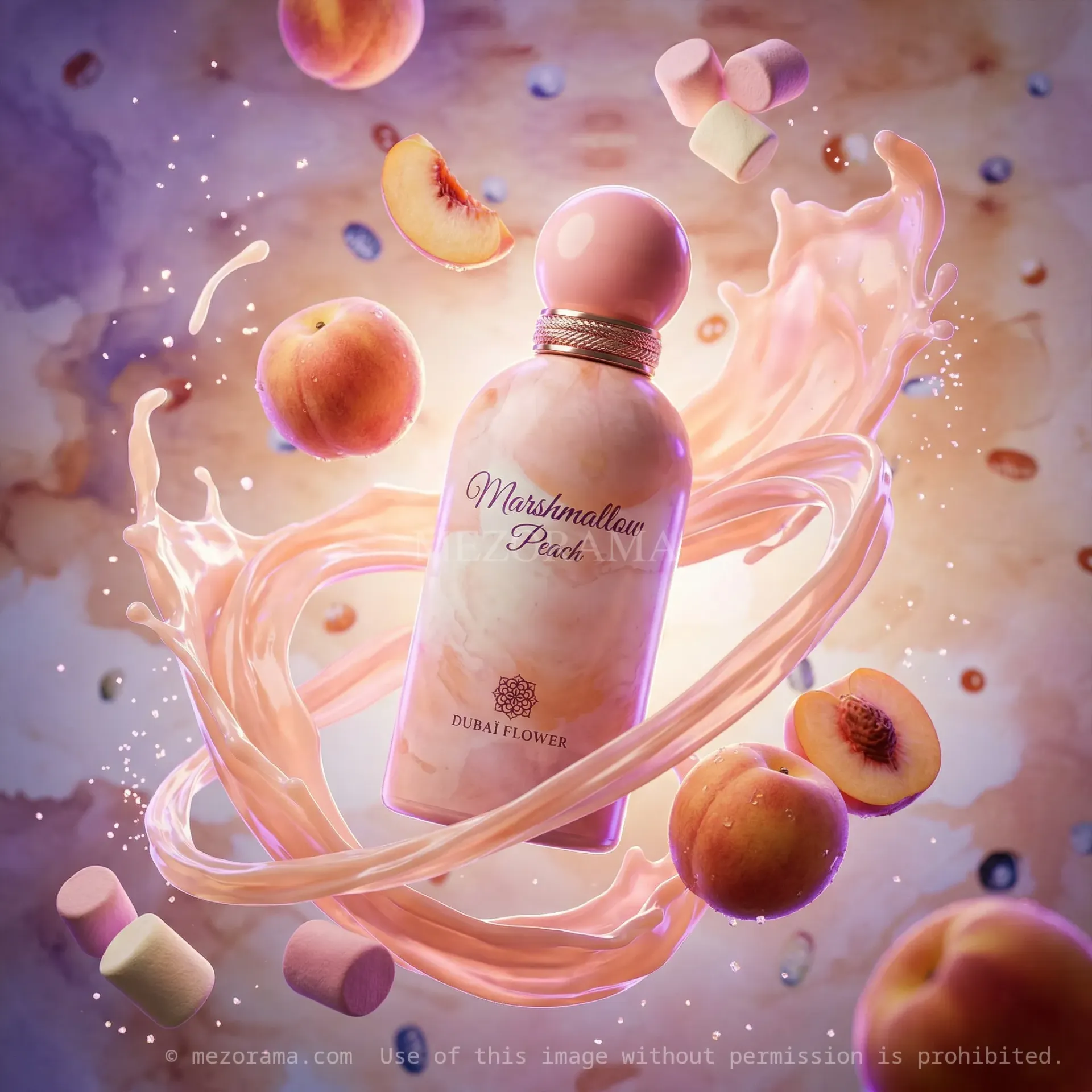 [DF_MARSH_PEACH_100ML] Évasion douce et gourmande, Marshmallow Peach, Dubaï Flower, Parfum pour femme, 100ML