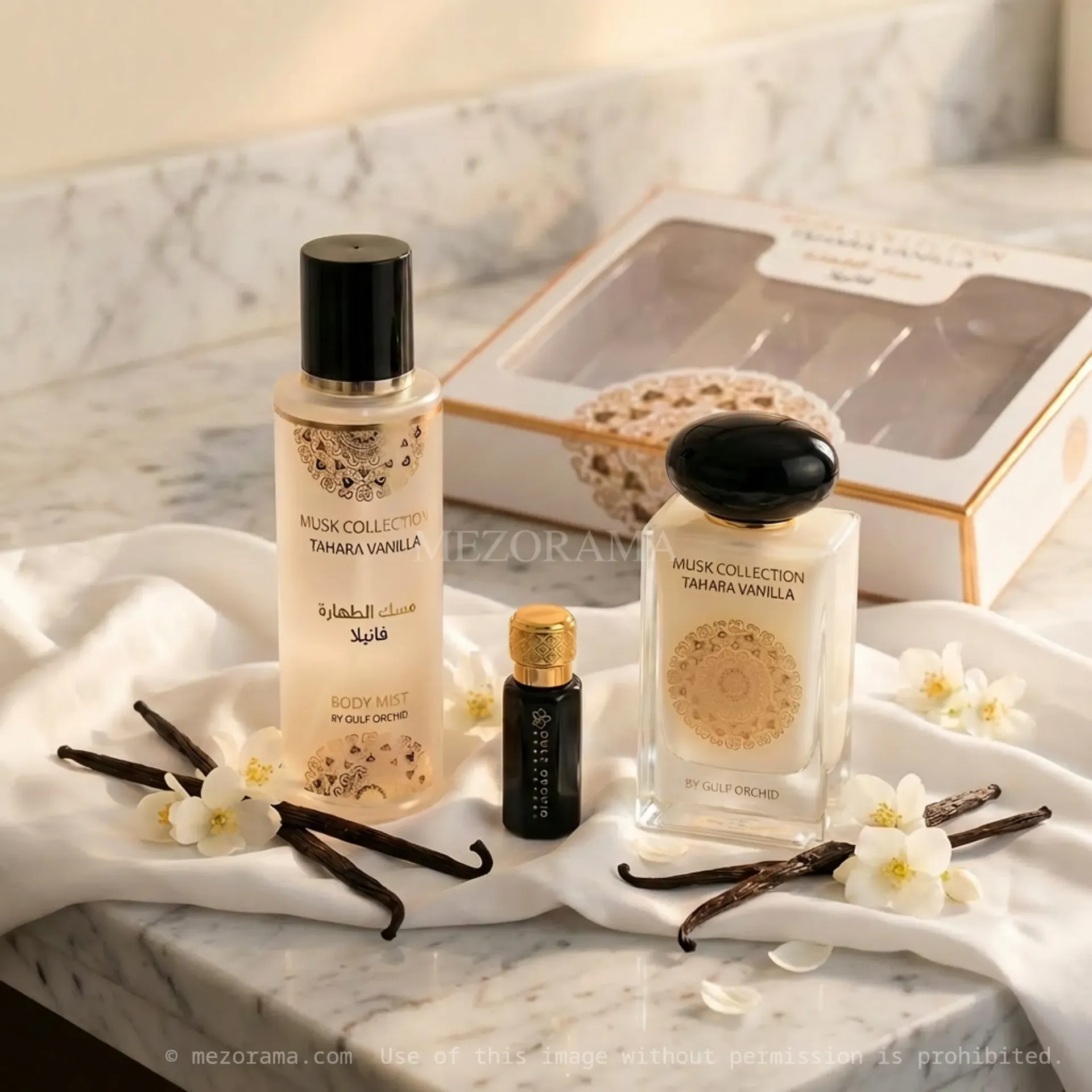 [COF_MUSC_TAHARA_VANILLA_3P] Senteur pure et vanillée, Musk Collection Tahara Vanilla Gulf Orchid, Coffret Cadeau Parfum 3 Pièces
