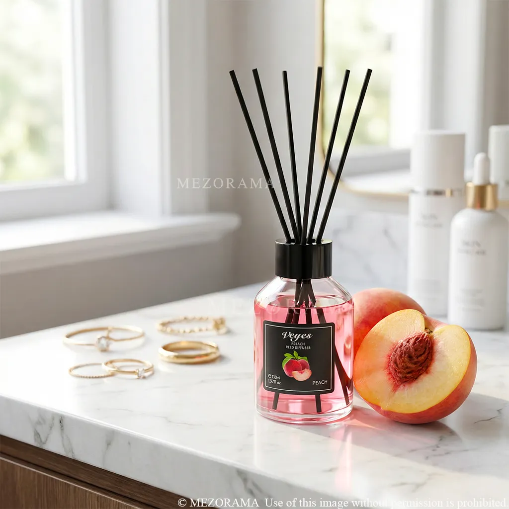 [DIF_VEY_PECHE_110ML] DIFFUSEURS   Ambiance Gourmande Intense, Diffuseur Veyes, Pêche, Parfum d'Intérieur Décoratif, 110ml
