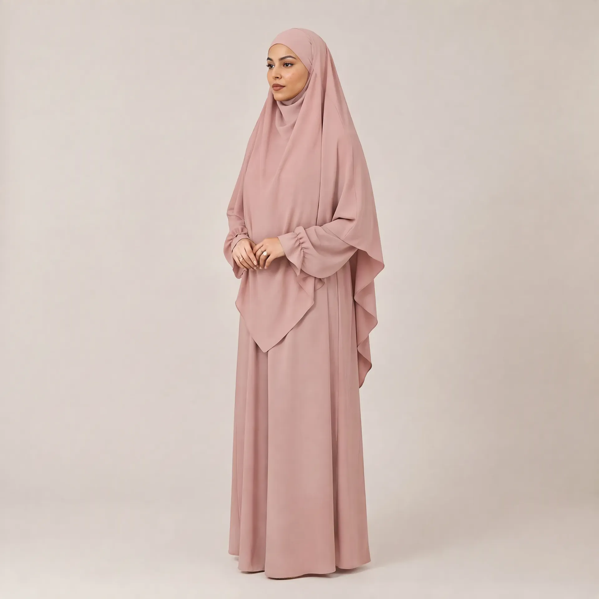 Ensemble Abaya Khimar 2 pièces en Tissu Jazz, ref: 2316+2501jazz