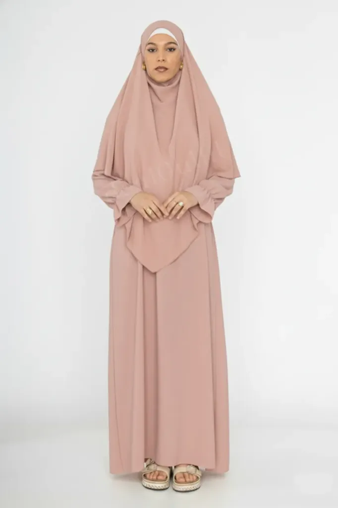 Ensemble Abaya Khimar 2 pièces en Tissu Jazz, ref: 2316+2501jazz