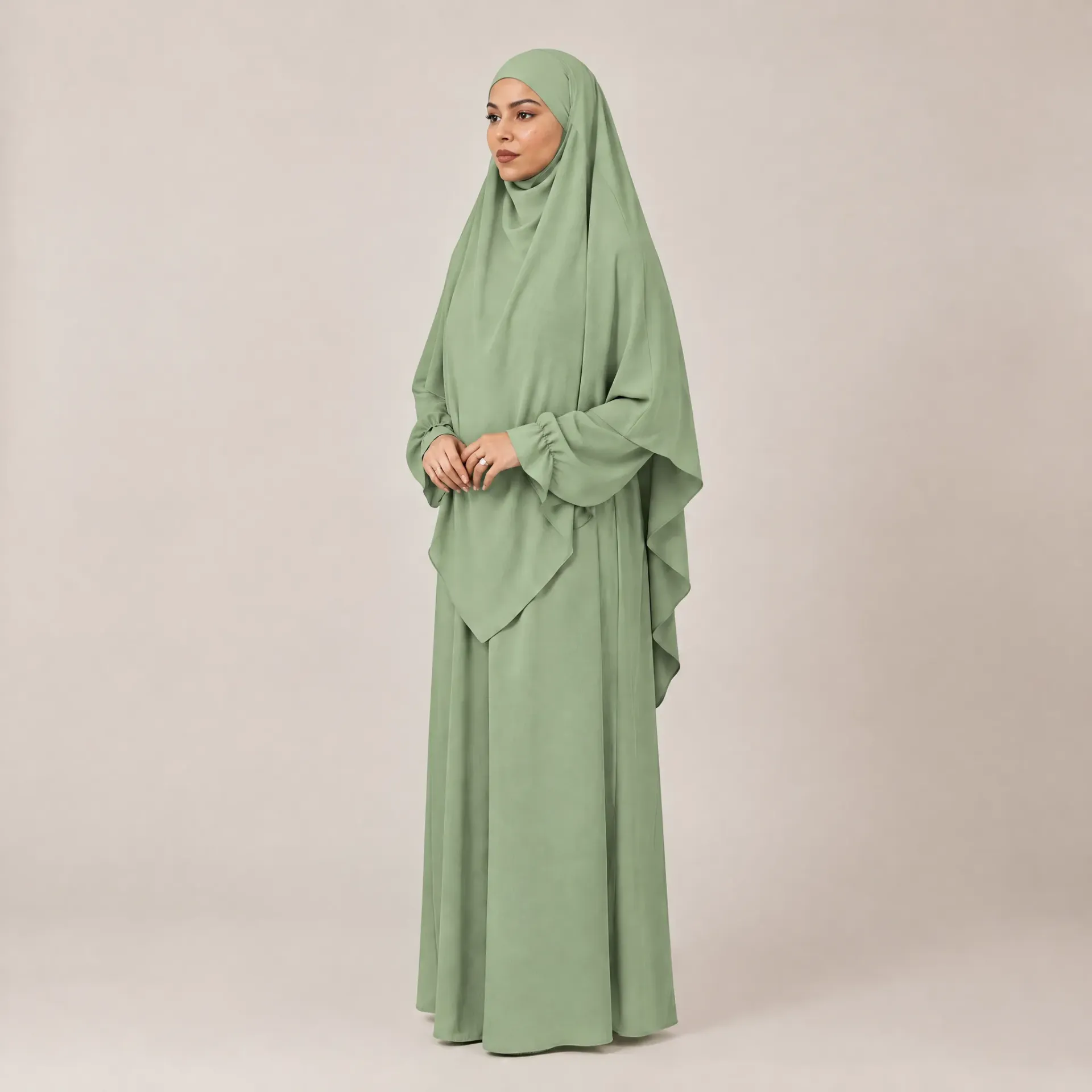Ensemble Abaya Khimar 2 pièces en Tissu Jazz, ref: 2316+2501jazz