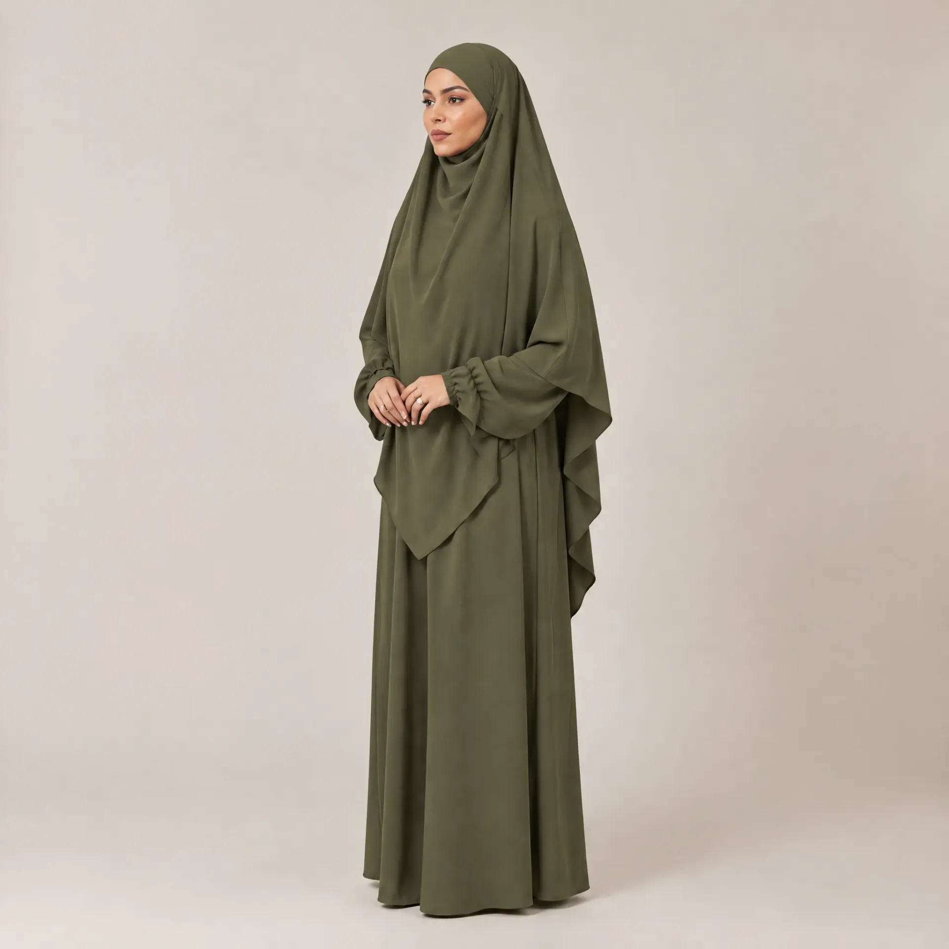 Ensemble Abaya Khimar 2 pièces en Tissu Jazz, ref: 2316+2501jazz