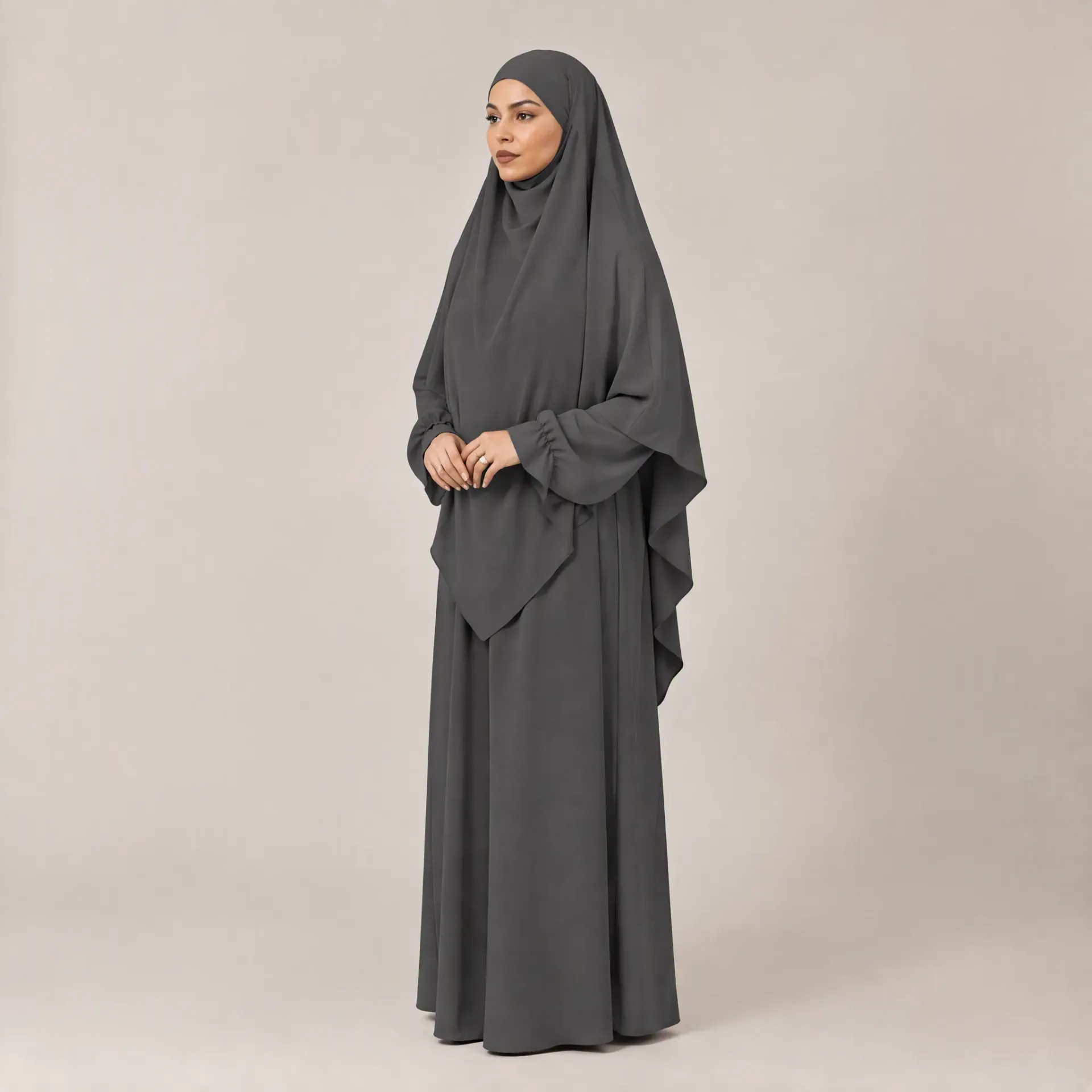Ensemble Abaya Khimar 2 pièces en Tissu Jazz, ref: 2316+2501jazz