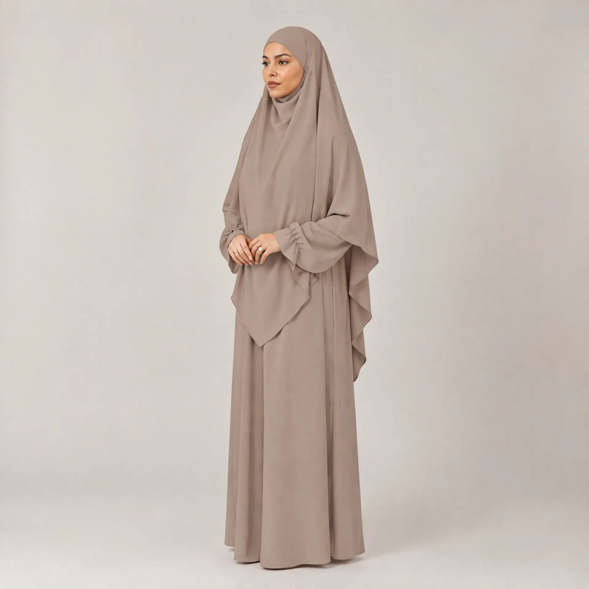 Ensemble Abaya Khimar 2 pièces en Tissu Jazz, ref: 2316+2501jazz