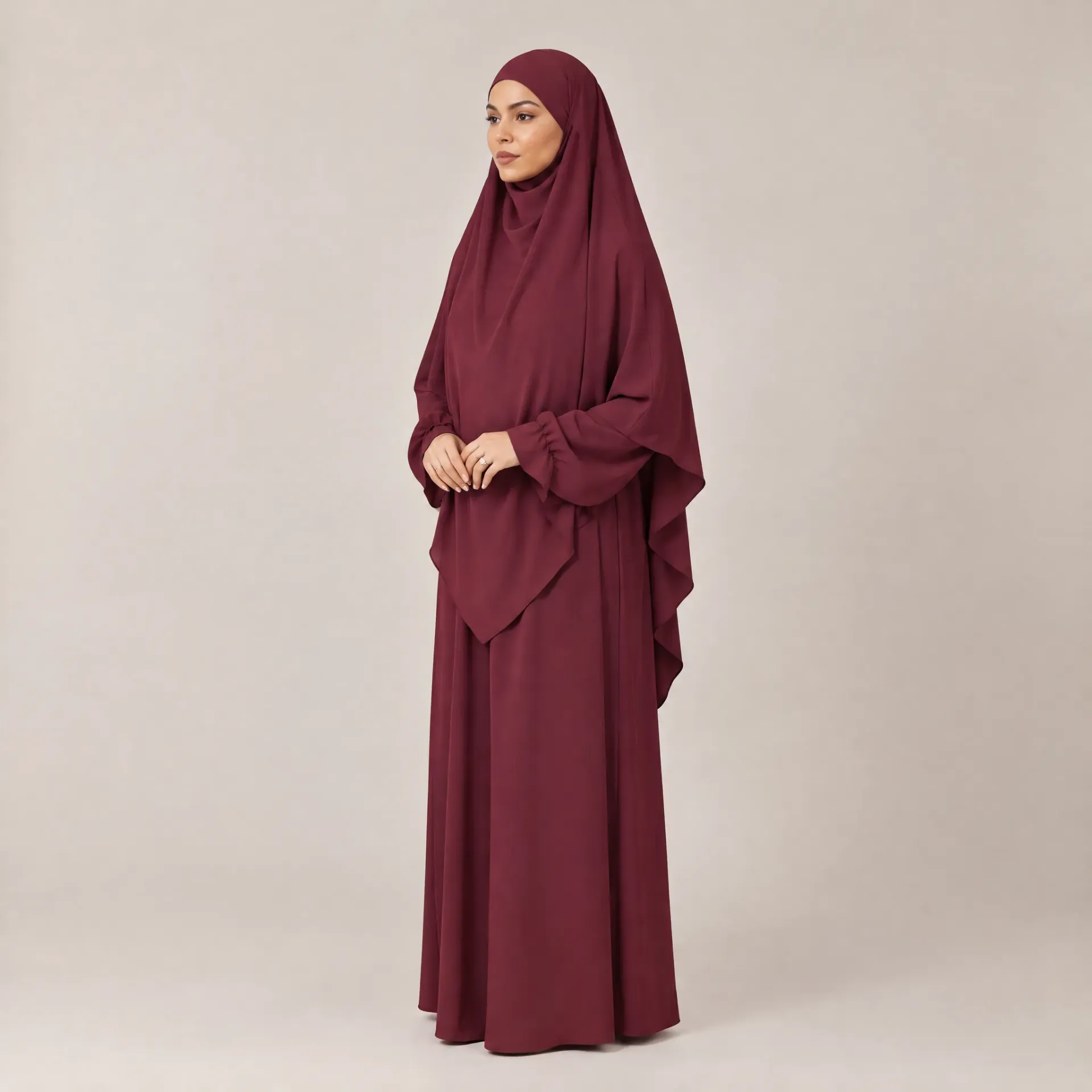 Ensemble Abaya Khimar 2 pièces en Tissu Jazz, ref: 2316+2501jazz