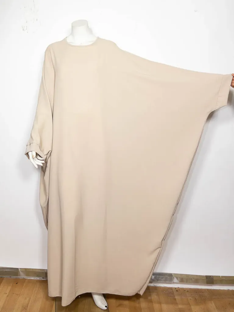 Abaya longue femme REF: RO2389PK-B  (Beige)