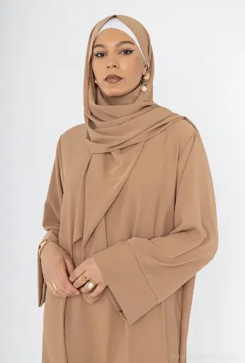 Abaya en soie de Médine pour femme ref:Ro2377pknml