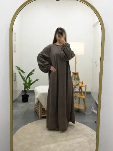 Abaya longue large ref:Ro2398velcot velours côtelé