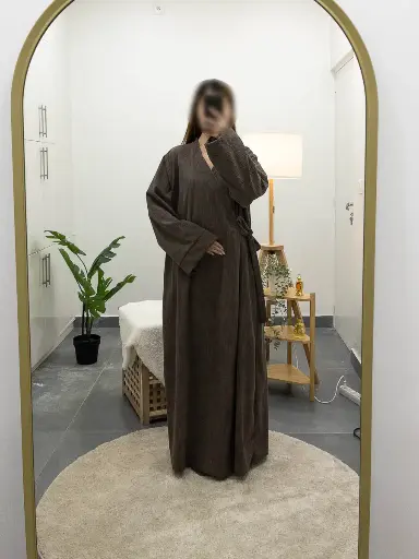 Robe abaya ref:Ro2500velcot velours côtèle