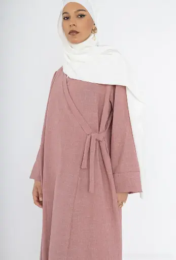 Robe abaya port feuille ref:L2383LIN pour femme 185cm 