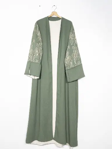 Ensemble 2pcs kimono broderies florales abaya ref:en2511jazz