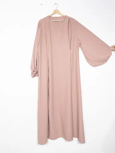 Abaya d'allaitement en soie de médine ouvertures zip REF:RO2508PK