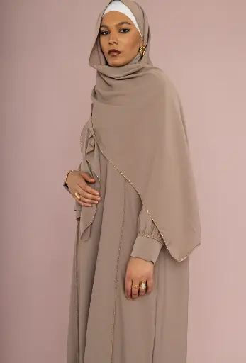 Abaya soie de Médine ref:Ro2369pkdr